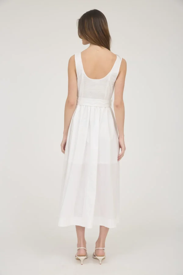 Sleeveless belt tie strap a - line midi dress - Image 4