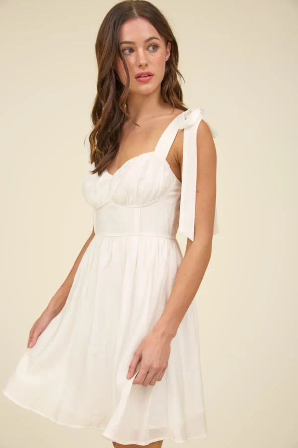 Corset detail tie strap sleeveless mini dress - Image 3