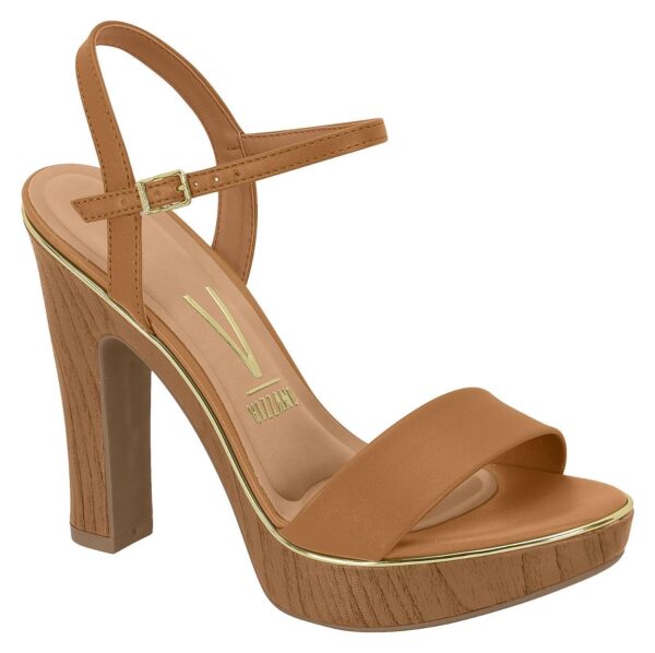 Sandalia feminina pelica/napa fachete camel - Image 2
