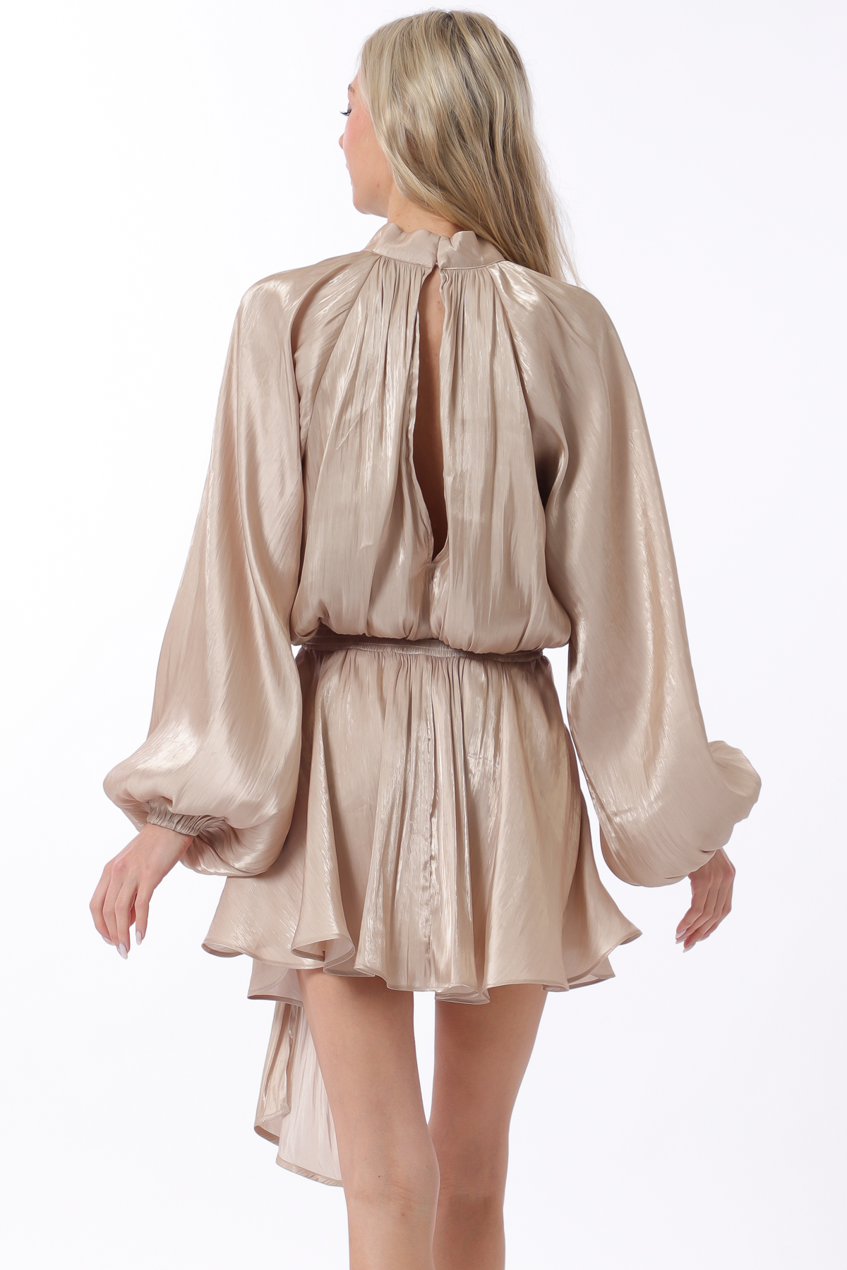 Elastic back waisted organza mini dress - Image 6