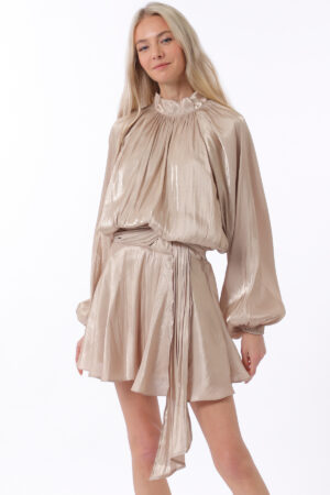 Elastic back waisted organza mini dress