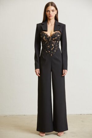 Eyelash Lace Jumpsuit Bolero 2pc Set