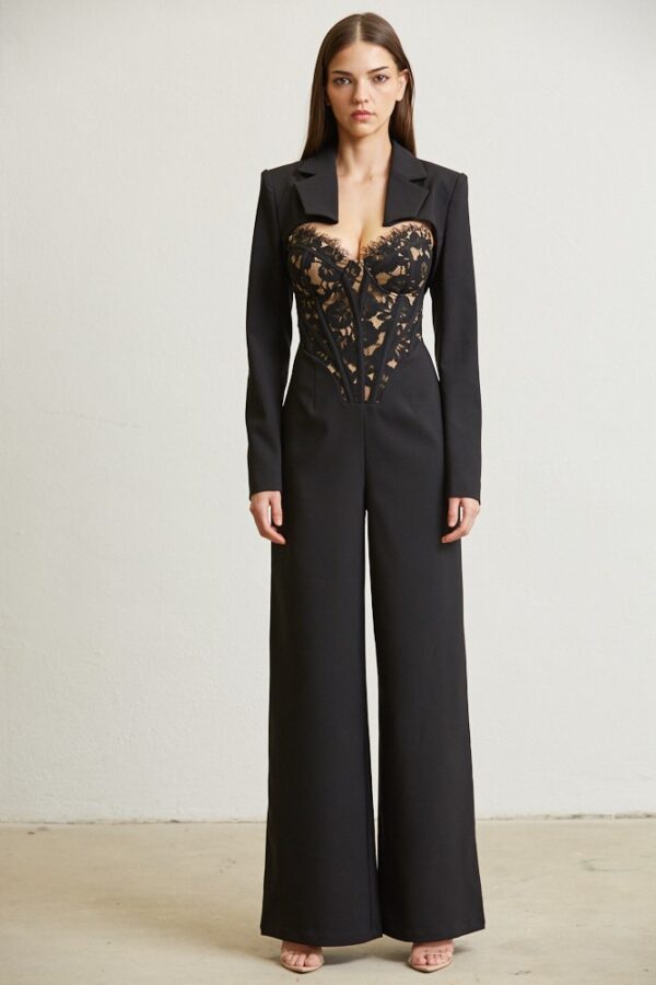 Eyelash Lace Jumpsuit Bolero 2pc Set