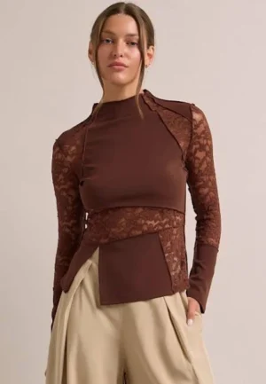 Whispers of Lace Knit Long Sleeve Top