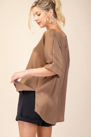 Side Slit High Low Blouse
