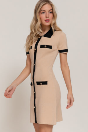 Short sleeve polo mini dress