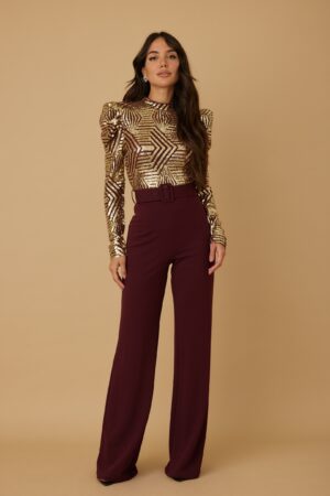Sequins Print Top Fashion Jumpsuit