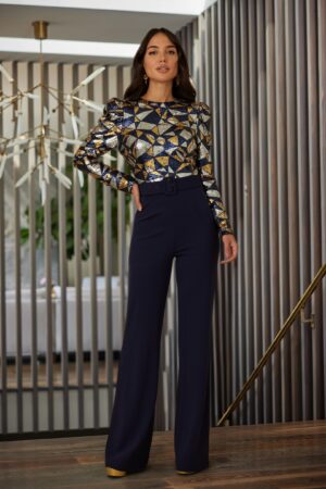 Sequin Triangular Patten Jumpsuit