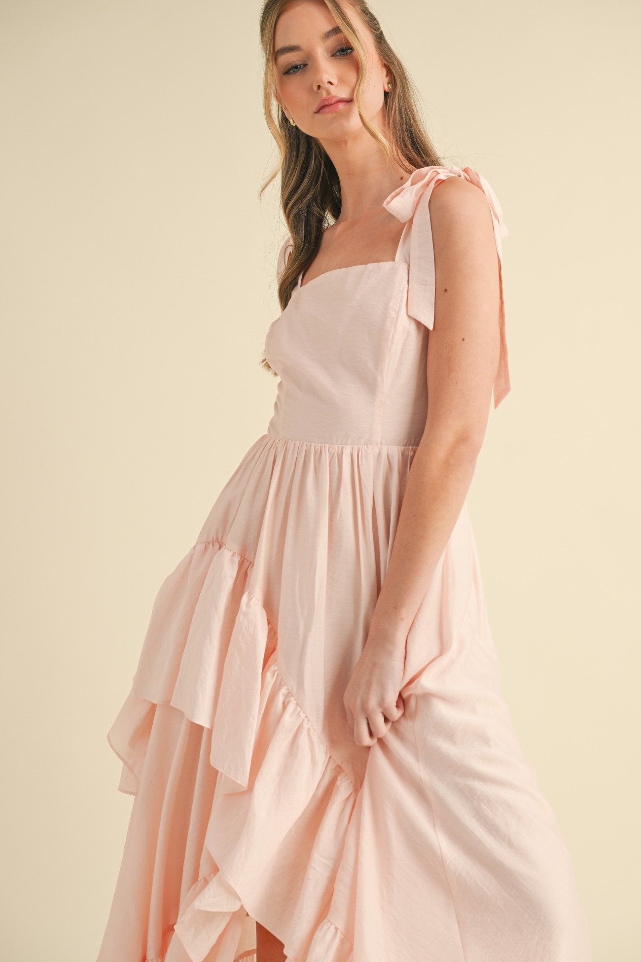 Sleeveless Tie-shoulder Flowy Ruffle Dress - Image 3