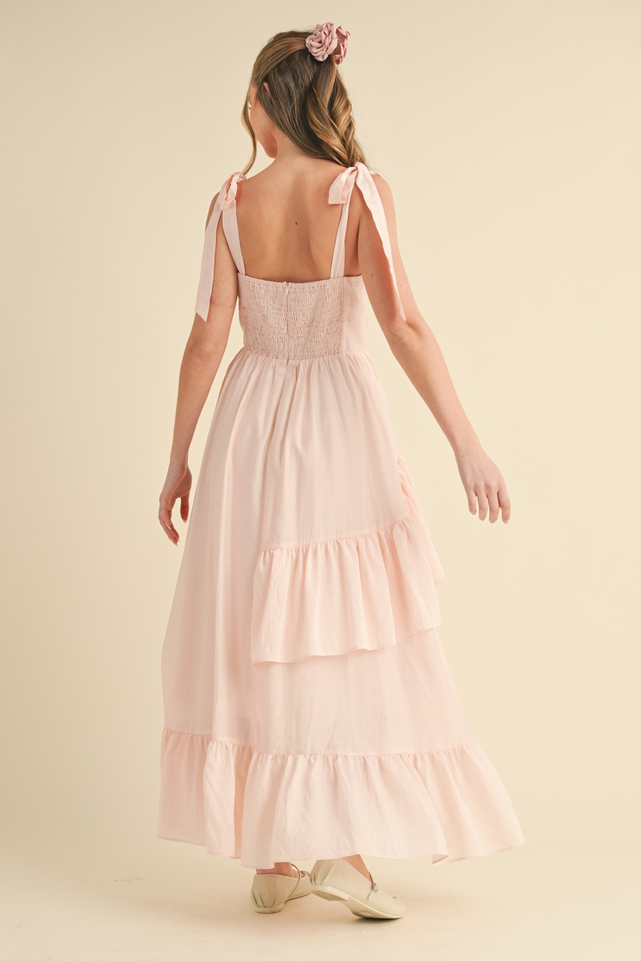 Sleeveless Tie-shoulder Flowy Ruffle Dress - Image 5