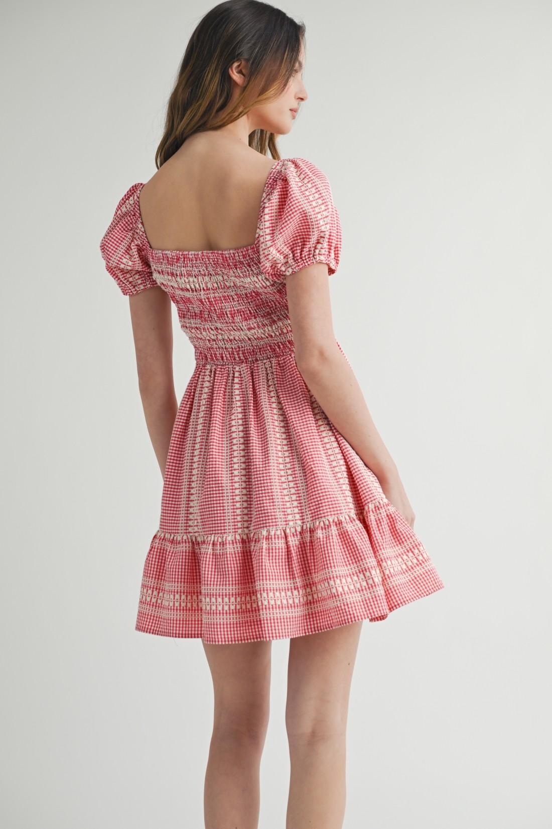 Chic Gingham Smocked Dress - Image 5