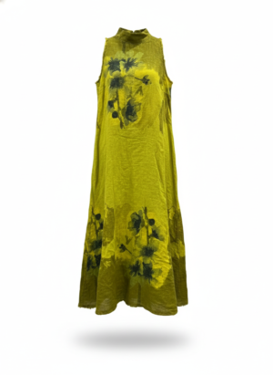 Made in Italy Floral Linen Maxi Dress for Women