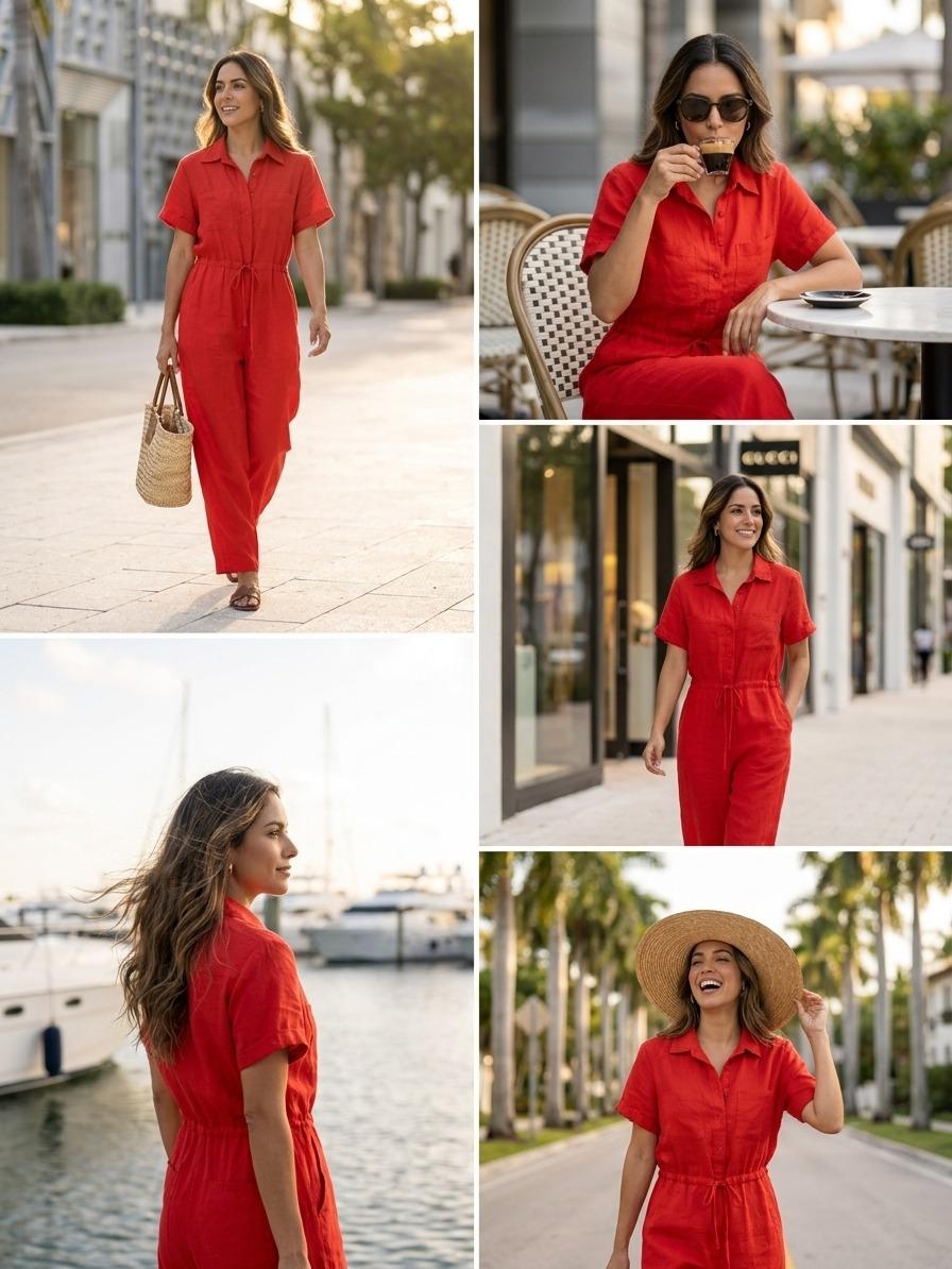 Italian Lady's 100% Linen Jumpsuit - Image 6