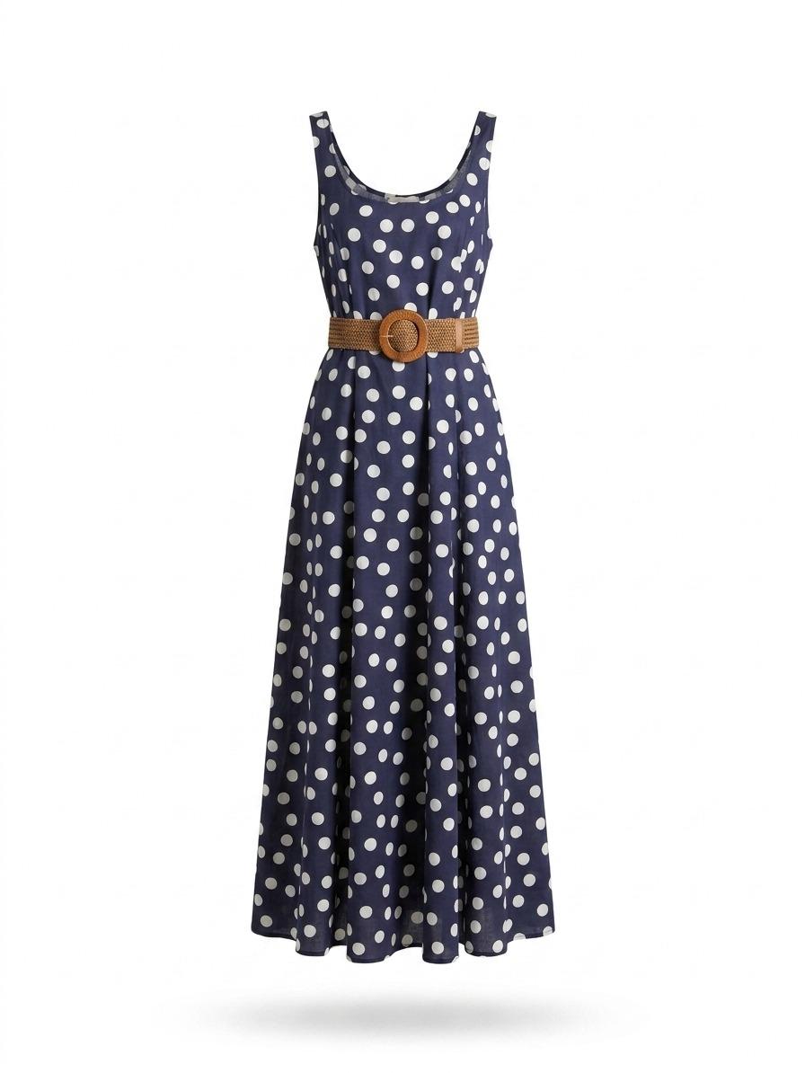 ESYAZO Italian Polka Dot Maxi Dress - Image 4