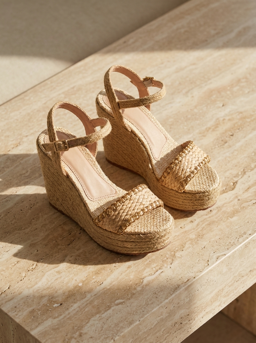 Wedge Sandals with Adjustable Straps and Textured Sole for Comfortable Wear