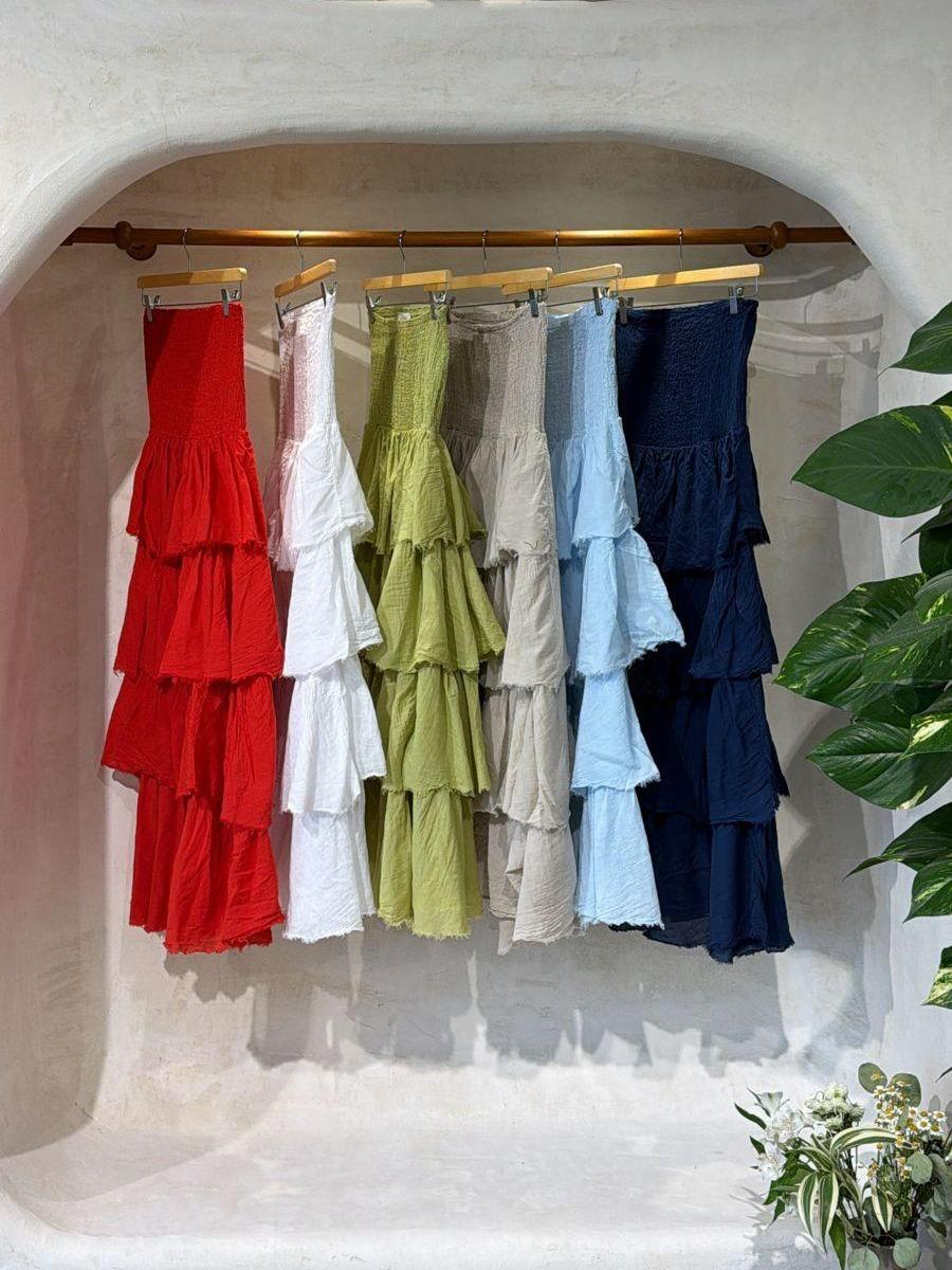 Women's Elegant Solid Ruffled Tiered dress - Image 4