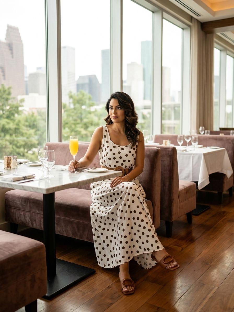 ESYAZO Italian Polka Dot Maxi Dress - Image 3