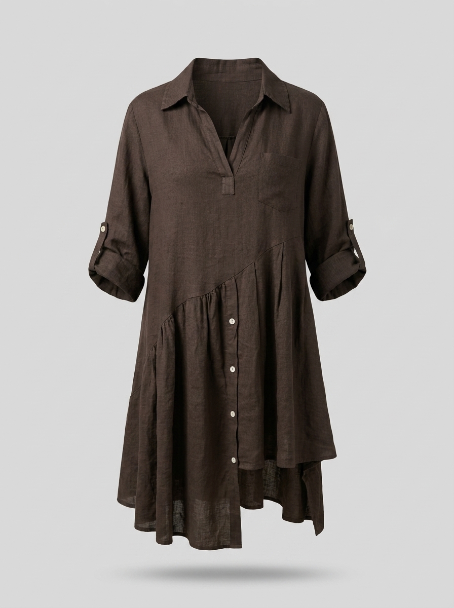 Linen trendy blouse and pant set - Image 7